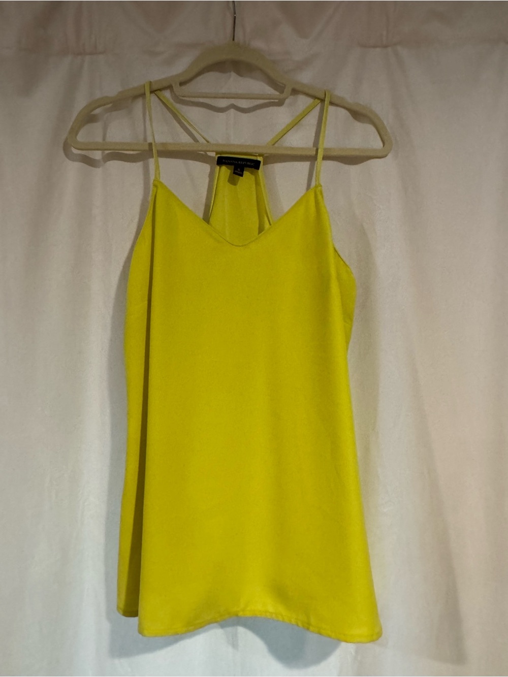 Lime Spaghetti Strap V-Neck Women's Top